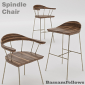 BassamFellows Spindle Chair + Stool Bundle