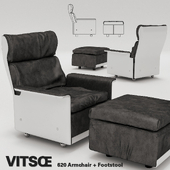 Vitsoe 620 Armchair + Footstool