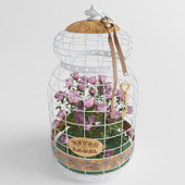 Cage with flowers