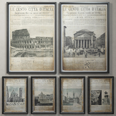 Restoration Hardware vintage italian newspapers