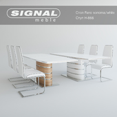 Table FANO sonoma / white chair H-866 Signal