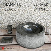 Раковина Hammer Black Teak House + смеситель Lemark LM1705C