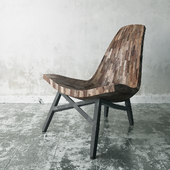A chair made of recycled wood