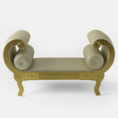 Large Regency Style Gilded Double Scrolled Stool