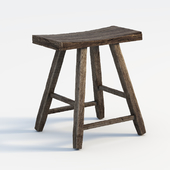 Wood old stool