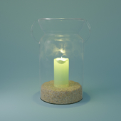 Glass bottle-candlestick