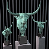 Sculpture of a bull&#39;s head
