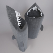 Shark: toothy laundry basket in the bathroom
