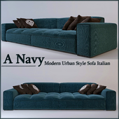 A Navy Modern Urban Style Sofa Italian