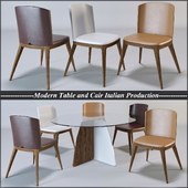 Modern table and chair Italian production