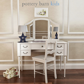 Pottery Barn, Blythe Desk And Mirror Vanity Hutch