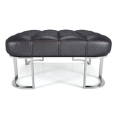 Poof VIO leather with metal legs
