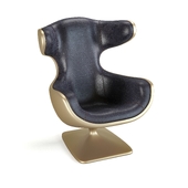 VIO leather armchair on a plastic base