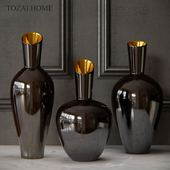 Tozai Noir Gold Decorative Vases