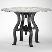 Industrial White Marble Top Dining Table 48