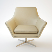 Divani Casa Poli - Modern Leather Swivel Lounge Chair