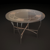 Forged table with glass top