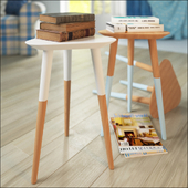 backless stool & book