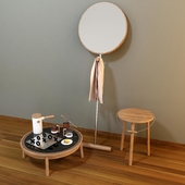 mirror, table, chair