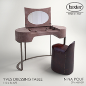 BAXTER YVES DRESSING TABLE, NINA POUF