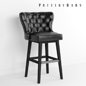 Pottery Barn - Caldwell Tufted Leather Swivel Barstool