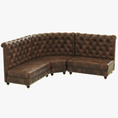 Restoration Hardware Kensington Leather L Banquette