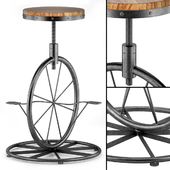 Charles Bicycle Wheel Adjustable Bar Stool