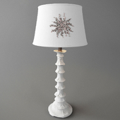 Terracotta Lamp with Hand Embroidered Shade by Miguel Cisterna