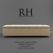 Restoration Hardware / Churchill Upholstered Coffee Ottoman