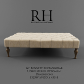 Restoration Hardware / 60 &quot;Bennett Rectangular Upholstered Ottoman