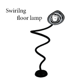 Swirling floor lamp