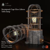 Настольная лампа Steampunk Cage Glass Edison Table lamp