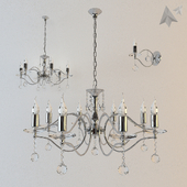 A set of fixtures Wunderlicht collection of Reflection: chandelier WL11462-8CH, chandelier WL11462-6CH, sconces L13462-1CH