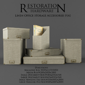 Restoration Hardware / Linen Office Storage Accessories Fog