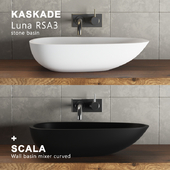 Kaskade Luna RSA3 + Scala wall basin mixer curved