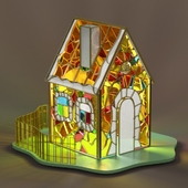 Stained glass lamp &quot;house&quot;