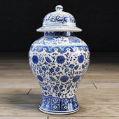 Традиционная китайская ваза с крышкой