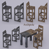 Стол и барные стулья Archpole