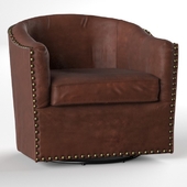 Кресло Harlow Leather Swivel Armchair. Pottery Barn.