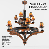Aspen 12 Light Chandelier (Iron Ring) 5832NI