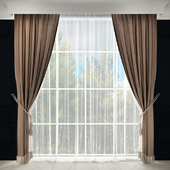 Curtain with fringes and pickup