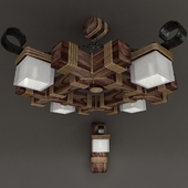 светильник с деревянными элементами