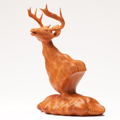 Wood Statuette Proud Stag