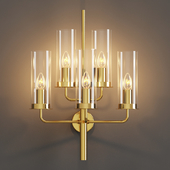Nine Pieces Large Wall Lights in Brass by Hans-Agne Jakobsson