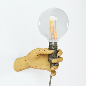 Wood Mannequin Hand Wall Lamp