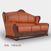 Triple leather sofa &quot;Olivia A-95&quot;