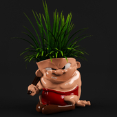 Pot with grass
