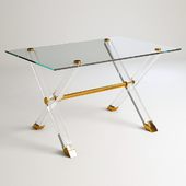 Rectangular desk with lucite base
