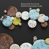 Mclean Earth Tone Circles Wall Decor, wall decor, disks, round, mural, panel, metallic, loft, rusty, rust