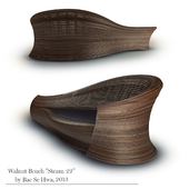 Walnut Bench "Steam 22"  by Bae Se Hwa